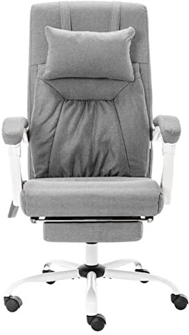 Gecheer Massage-Bürostuhl Massage- und Liegefunktion Armlehnenstuhl höhenverstellbare Ruhesessel Rückenlehnenstuhl Computerstuhl Massagesessel Chefsessel Gamingstuhl Drehstuhl Grau Stoff