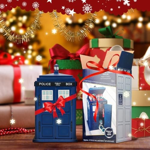 Wooden Tardis Cookie Jar, Desk Shed, Wood Desk Pen Pencil Holder, Container