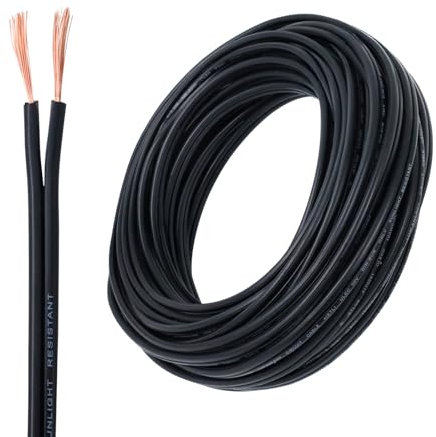 GREATIDE 12/2 Low Voltage Landscape Lighting Wire, Outdoor Direct Burial Cable, 12 Gauge 2 Conductor, 100 Feet