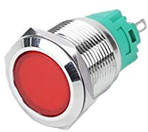 TANGJIANCHENG 19mm Metal Push Button Switch with Large Area Led Lamp Momentary/Latching Car/Computer/Doorbell 3V 6V 12V 24V 110V 220V (Color : Blue, Size : LATCHING_220V)