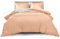 MOONLIGHT20015 Double Duvet Cover Peach Solid Soft Double Bedding Duvet Cover Set with 2 Matching Pillowcases