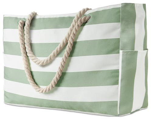 Strandtasche XXL Familie, Badetasche Wasserdicht Groß mit Reißverschluss, Schwimmbad Tasche,Grosse Einkaufstasche Faltbar Umhängetasche(5 Stapelbar)