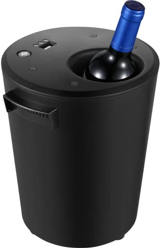 Mini enfriador de vino eléctrico para una sola botella, cubo de hielo eléctrico para vino, enfriador de botellas de vino y bebidas Cubo de hielo eléctrico para vino para una sola botella, control de