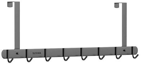 EUYIMOMO door hooks Behind the door coat rack stainless steel wall mounted no punch hook bathroom bedroom behind the door coat hook storage hook (Color : B, Size : 60 * 21CM)
