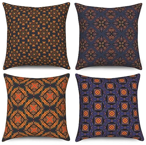 ASDCXZ Kissenbezug 40x40 cm 4er Set, Modern Kunst Boho Style Regel Geometrie Muster Sofa Dekokissen Kissenbezüge Kissenhülle Waschbar Polyester Flachs Textil Outdoor Kopfkissenbezug Kissen Bezug