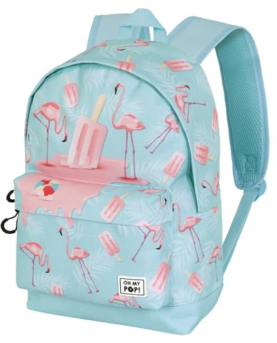 Oh My Pop! Ice Flamingo-Fan HS Rucksack 2.2, Türkis, 31 x 44 cm, Kapazität 24 L