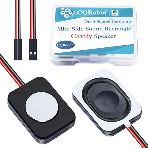 CQRobot 2 Pieces/1 Pair 35 mm * 25 mm * 6.8 mm Side Sound 4 Ohm 2 Watt / 3 Watt Rectangle Cavity Speaker, 2.54 mm Dupont Interface Wire, for Computer Electronic Project Application Components.