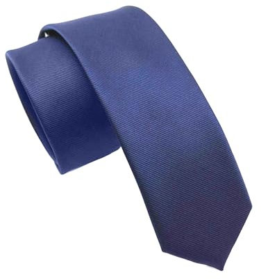 JEMYGINS Krawatte schmale Krawatten für Herren seide Hochzeit Schlips Marineblau 2