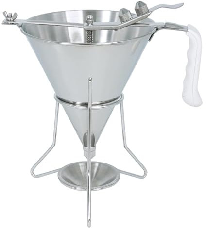 Entonnoirs De Confiserie Entonnoir À Piston De Cuisson Entonnoirs À Pâte Distributeur En Acier Inoxydable 1,8 L Outil De Décoration De Gâteau Commercial Entonnoir Avec Support Et 3 Buses Pour La Cuis