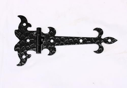 UHRIG Schmiedeeisen Ladenband, Scharnier, Beschlag für Fensterläden, Möbel, Küche, Truhe, Garten, uvm. (Scharnier klein 19,8cm lang)