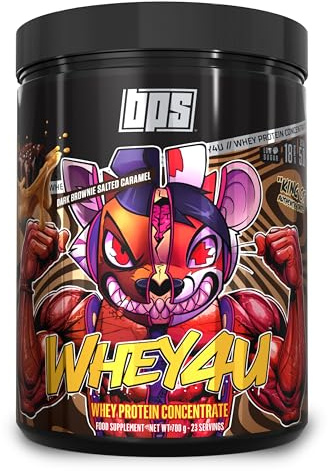 BPS Whey4U - Whey Protein Pulver aus Isolat und Konzentrat, 700g Eiweißpulver für Muskelaufbau, Dark Brownie Salted Caramel Geschmack
