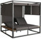 Mendler Aluminium Lounge-Gartenliege HWC-M63, Sonnenliege Bali-Liege Doppelliege Outdoor-Bett Daybed, 10cm-Polster - dunkelgrau