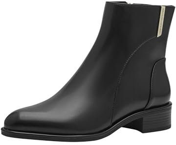 MARCO TOZZI by Guido Maria Kretschmer Damen Stiefeletten ohne Absatz aus Kunstleder Spitz, Schwarz (Black), 42 EU