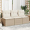 Festnight Polyrattan Gartenmöbel Sofa mit Stauraum 3 Sitzer-Gartensofa Gartenbank mit Auflagen Balkon Sofa Gartensofa Balkonmöbel Gartenmöbel Balkonbank Beige