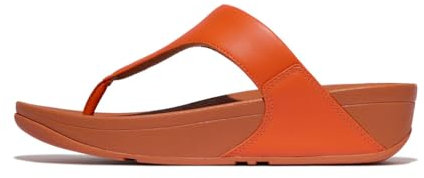 Fitflop Women's LULU Leather Toepost Sandal, Satsuma, 3 UK