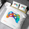 XIONGSHENG Gaming Housse de Couette 220x240cm Gamer Garcon Parure de Lit Et Taie d'oreiller 50x75cm Microfibre Douce Ensemble de Literie Manette de Jeu Blanc pour Déco Chambre Enfants Adolescents