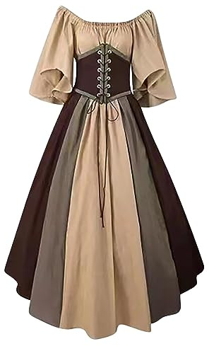 Susenstone 2024 Robe Medievale Femme Grande Taille Victorienne Steampunk Gothique Vintage Medievale Steampunk Costume MéDiéVal Femme DéGuisement Victorienne DéGuisements Dress Halloween Renaissance