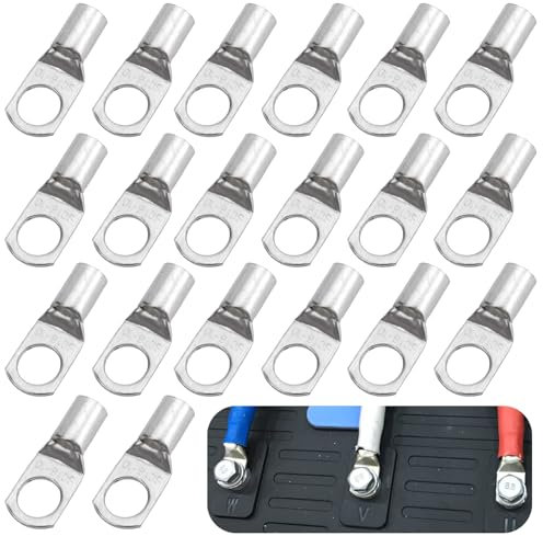 20 Pcs Battery Terminal Connectors, Cable Crimps SC16-10 Battery Terminals Heavy Duty Coppe Cable Lugs Cable Connectors Car Battery Terminal Connectors