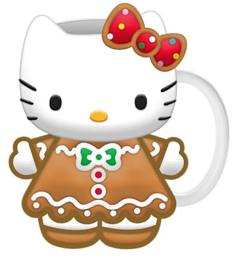 Silver Buffalo Hello Kitty Gingerbread Dress 3D Sculpted Ceramic Mug, 20-Ounces