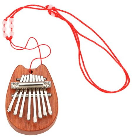 SHOWERORO Holz Kalimba Daumenklavier Fingerklavier Kleines Musikinstrument Für Anfänger Junge Mädchen Tragbar Mit Metall Zungen