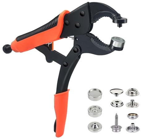 Nuscen Druckknopf Set Mit Zange,Druckknopfzange, EnthäLt Werkzeugtasche 50 SäTze 15 Mm Druckknöpfe, ösen,ösenzange, Drei Schimmel,Reparieren Von Segeltuch, NäHen,Planen Ersetzen Von MetallverschlüSsen