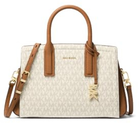 Michael Kors Laila Small Satchel, Gold-Tone Hardware/Vanilla/Acorn