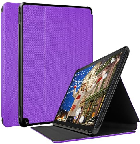 Tablet Case for 9inch 10 inch (13th Gen, 2023 Release), Compatible with Samsung Tablet Never, TOKILO Soft PU Leather Case with Adjustable Stand Auto Wake/Sleep, Purple