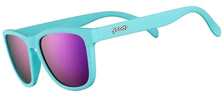 goodr Electric Dinotopia Carnival Polarised Sunglasses for Men & Women, Medium Sized (OG), Light Teal Solid Frame with Purple Mirrored Reflective Lens, UV400 Protection, No Slip, No Bounce