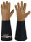 HANDLANDY Long Gardening Gloves for Men & Women, Cowhide Leather Rose Pruning Gloves, Breathable Thorn Proof Gauntlet Gloves (Brown-Cowhide, L)