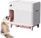 Coo11 95L Smart Self-Cleaning Cat Litter Box, Automatic Cleaning, Dust-Free, Odor Control, Smart Monitoring with App Control and Safety Gate, Hygienic Cat Toilet for Indoor Cats (Pink)