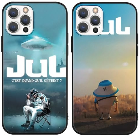 TBNMBGY 2 Stück Musiksänger Handyhülle für iPhone 13 iPhone 14 Hülle 6,1,Cartoon Cool Rappeur Muster Design Case Schutzhülle,Silikon TPU Schwarz Stoßfest Kratzfest Hülle,Mode