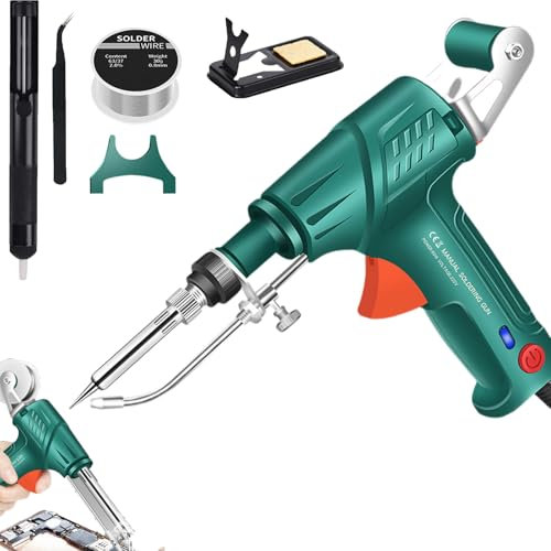 Internally Heated Industrial Welding Tools, 2025 Neu Entlöten Zinnpistole, Tragbares Einhand-Schweißgerät Robust Zum, Industrieller Schnellheizlötkolben, Geeignet Für Zinn (GREEN)