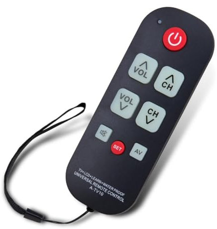 Orolotay A-TV10 TV Remote for Seniors Universal Controller Simple Waterproof Remote Control with LED Light for All TV Models