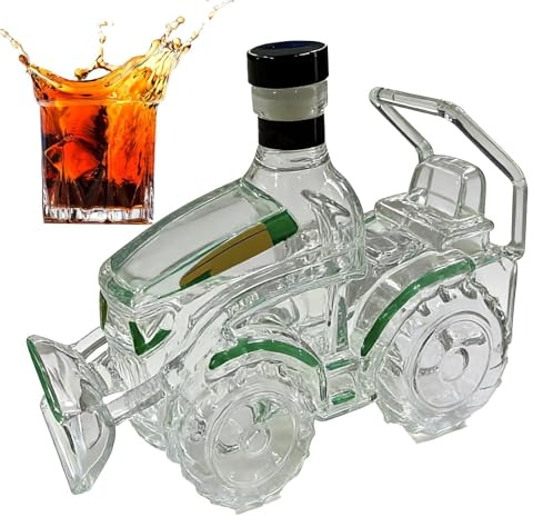 Decanter da whisky da 300 ml – Contenitore creativo 3D a forma di trattore in artistico | Supporto decorativo durevole con design unico a tema auto, grappa vuota
