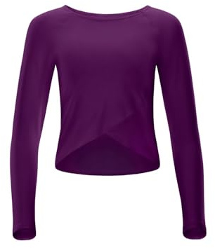WINSHAPE Damen Functional Light and Soft Cropped Long Sleeve Top Aet131ls mit Overlap-Applikation Yoga-Shirt (1er Pack)