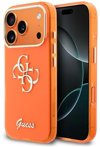 CG MOBILE Guess IML 4G Script Metal Hülle für iPhone 17 Pro (Orange)