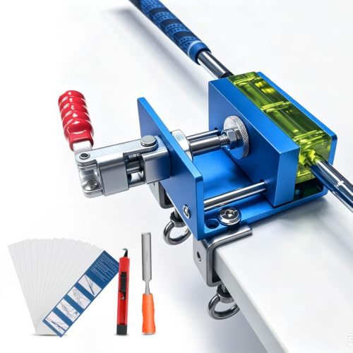 KOFULL Golf Regripping Kit Vice No-Drill & Drill Installation Golf Grip Kit Includes 13 Grip Tapes, Hook Knife, Tape Remover and Aluminium Vise Clamp,