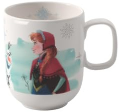 Villeroy & Boch - Disney Frozen Kinderbecher groß mit Henkel, Spülmaschinenfest, Mikrowellensicher, Tasse für Kinder Disney Anna, Becher, Premium Porzellan