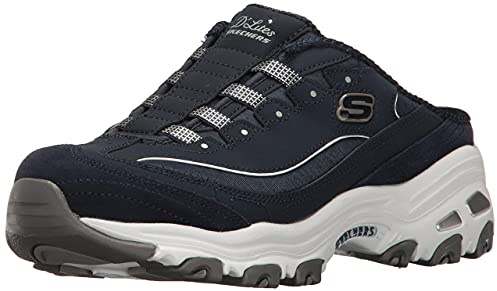 Skechers Sport Damen D'Lites Slip-On Mule Sneaker, Marineblau/Weiß, 35.5 EU