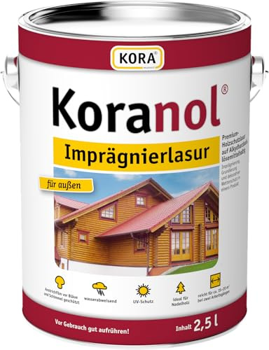 Koranol® Imprägnierlasur Palisander 0,75L, ideal für Nadelholz, z.B. Holzhäuser, Außenverkleidungen, hochwertige Zäune