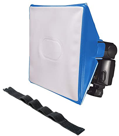 LumiQuest SoftBox III LQ-119S, Flash Diffuser & Light Softener, Universal Classic Design for External Camera Flashes with UltraStrap, Neon Blue