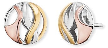 Engelsrufer Paradise Ohrstecker für Damen Tricolor Rhodiniert Gelbvergoldet Rosévergoldet 925er-Sterlingsilber Größe 10 mm