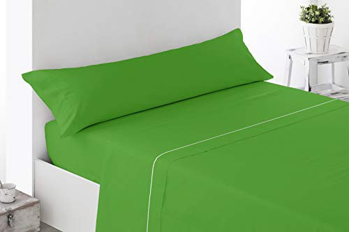 Energy Colors Textil - Hogar Juego SÁBANAS DE Verano Lisas (3 Piezas) para Cama Grande de 150 x 190/200 cm (LIQUIDACIÓN) (Verde)