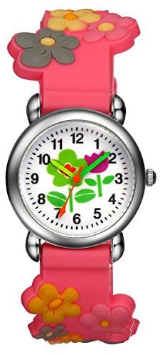 Lancardo Mädchen Kinderuhr Armbanduhr, süße 3D Meerjungfrau Lernuhren Armbanduhr lila