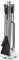 raik R1008 Kaminbesteck Cajus, 4-teilig, Edelstahl mit Glassockel, 66 cm