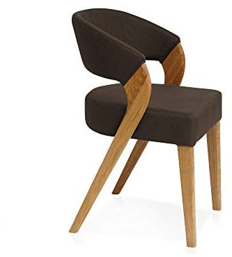 moebel-eins Alona Polsterstuhl, Material Massivholz/Bezug Kunstleder, Eiche, Espresso