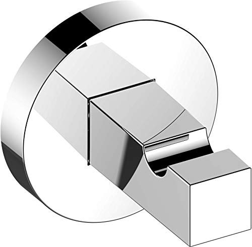Keuco Handtuch-Haken aus Metall, hochglanz-verchromt, für Badezimmer und Gäste-Toilette, moderner Wand-Haken für Handtücher und Bademäntel, Edition 90