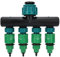 Distributore di Irrigatori a 4 Vie, DN20 DN25 FNPT Sdoppiatore per Rubinetto con 4 Connettori per Tubo, Divisorio per Tubi Flessibili, con Interruttore di Controllo, per Rubinetto Filo Giardino 1/4''