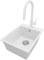 Lavandino da Cucina Bianco 38x50cm, Lavello da Cucina a 1 vasca + Sifone Classico + Rubinetto, Lavabo da Cucina Incasso al mobile 40cm - Riga di Primagran