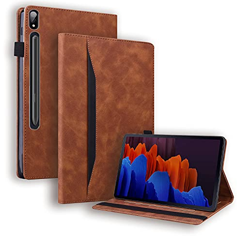Auslbin Hülle für Samsung Galaxy Tab S8 S7 11“ PU Leder Schutzhülle mit Standfunktion Case für Tab SM-T870 X700 - Braun